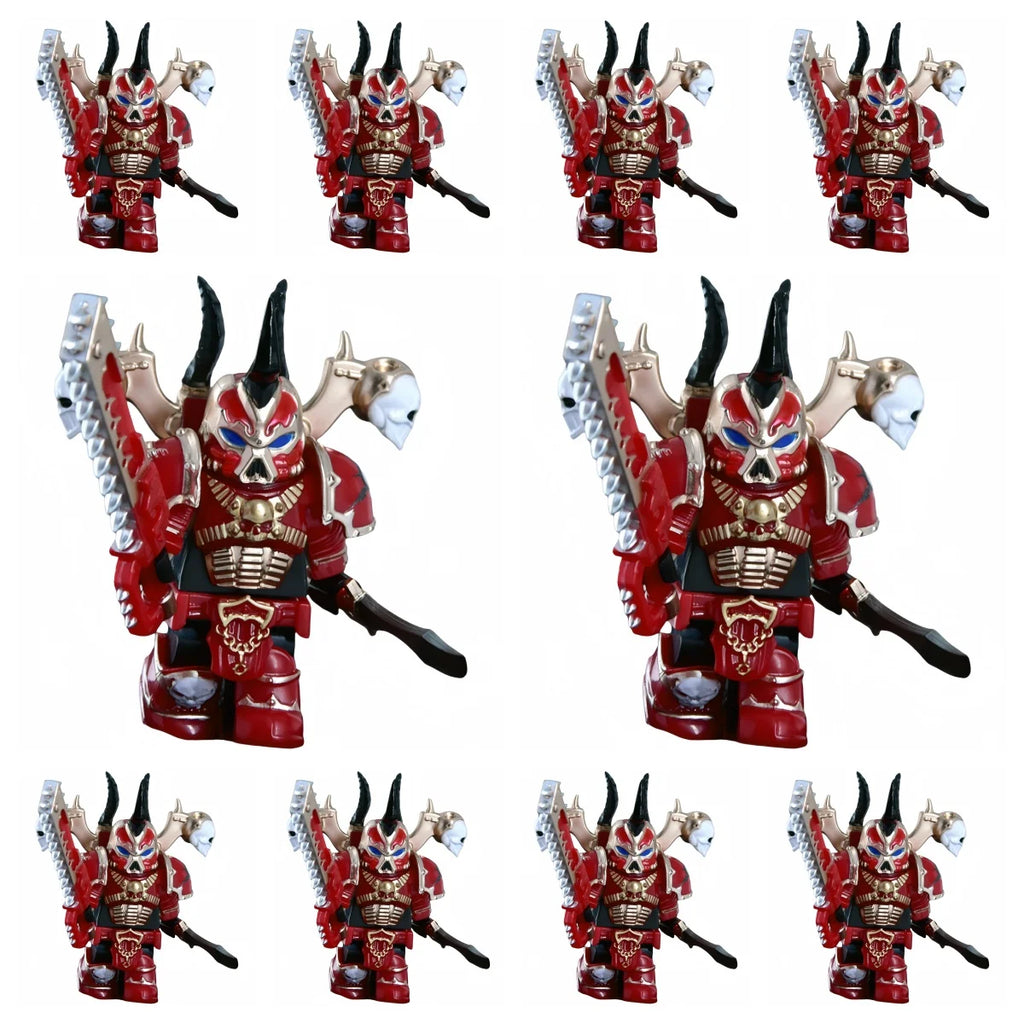 Warhammer 40k Chaos Space Marine Action Figure - Black Legion, Green Eye Lens, Spiked Armor, Combi-Bolter, Collectible Miniature