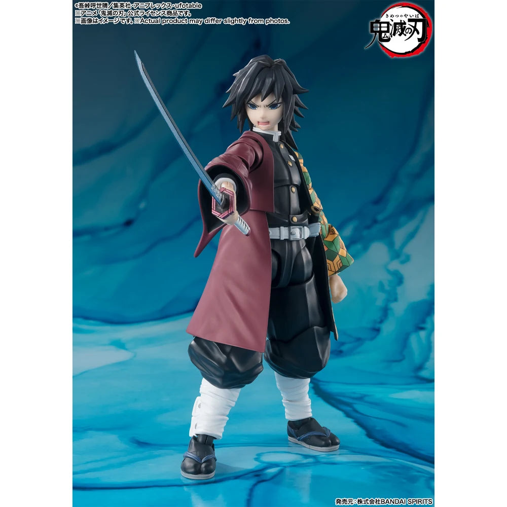 In Stock Original BANDAI SHFiguarts Demon Slayer Giyu Tomioka Figure Action Anime Genuine Model Boxed Toy