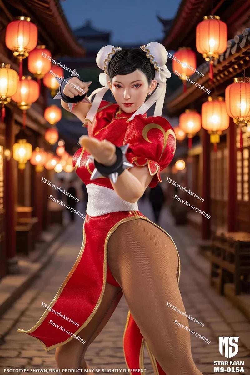 Quick Shipment 1/6 Female Fighter Chun Li Cloth Action Figure Janpanese Game Muscle Body Design STAR MAN MS-015 12" Soldier