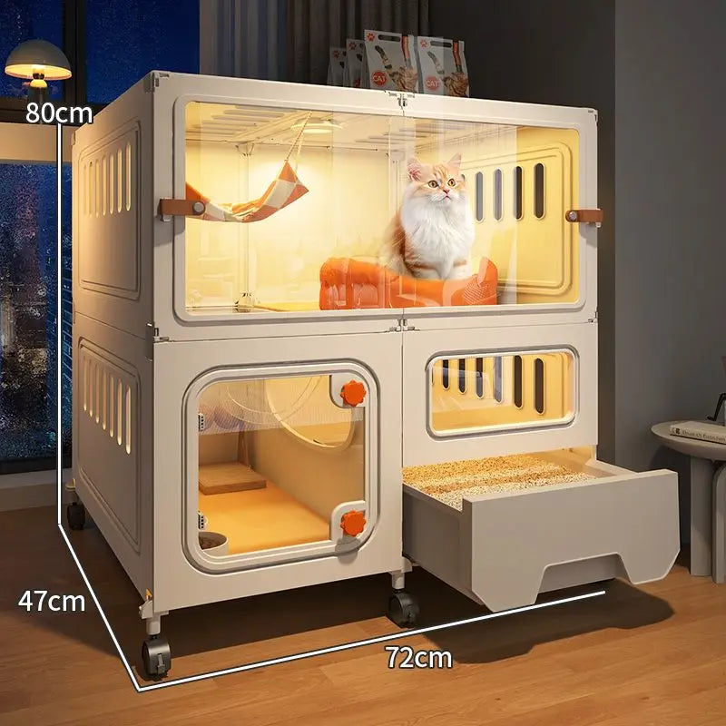 Cat Villa Pulley Design Cat Cage Outdoor Large Space Easy Install Cat's House Shelves Firm and Durable Cats Accessories Supplies