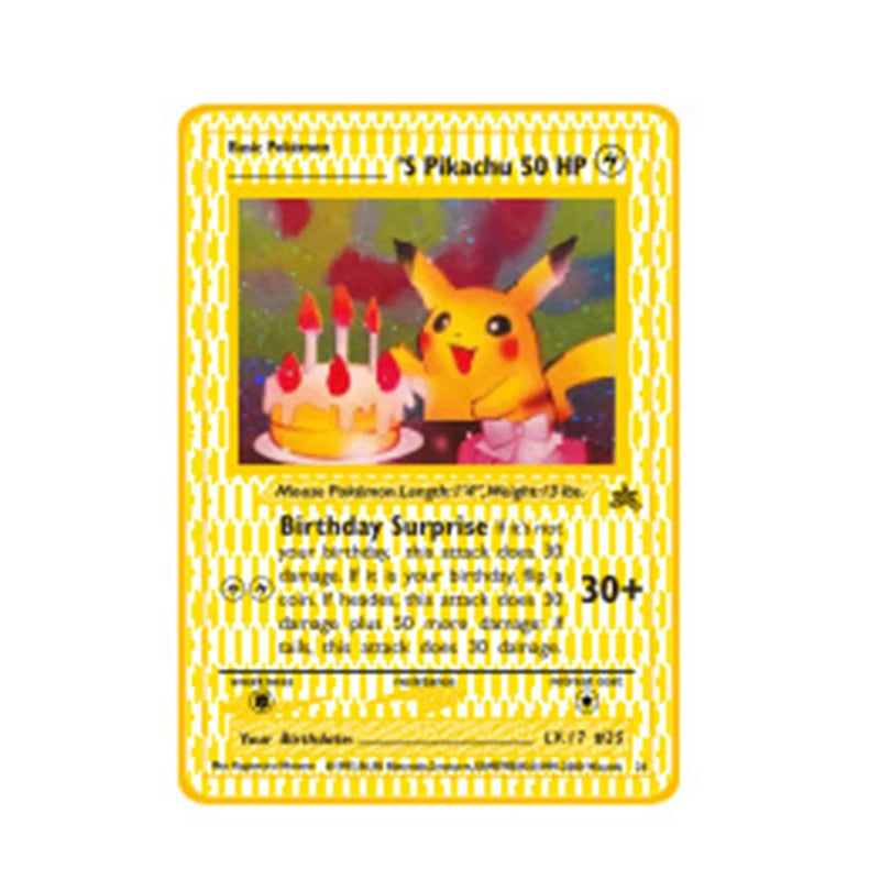 Metal Pokemon Cards Letters Golden Charizard Eevee Shiny Iron Pokémon Vmax EX Letters Game Pikachu Christmas Birthday Kids Toys