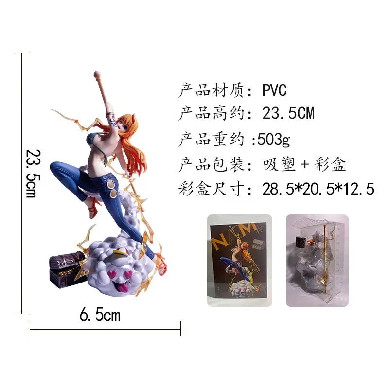 Bandai Action One Piece Anime Figure Nami Baseball Bat Model Ornaments Peripheral Gifts Doll Collection Decoration Kids Toys