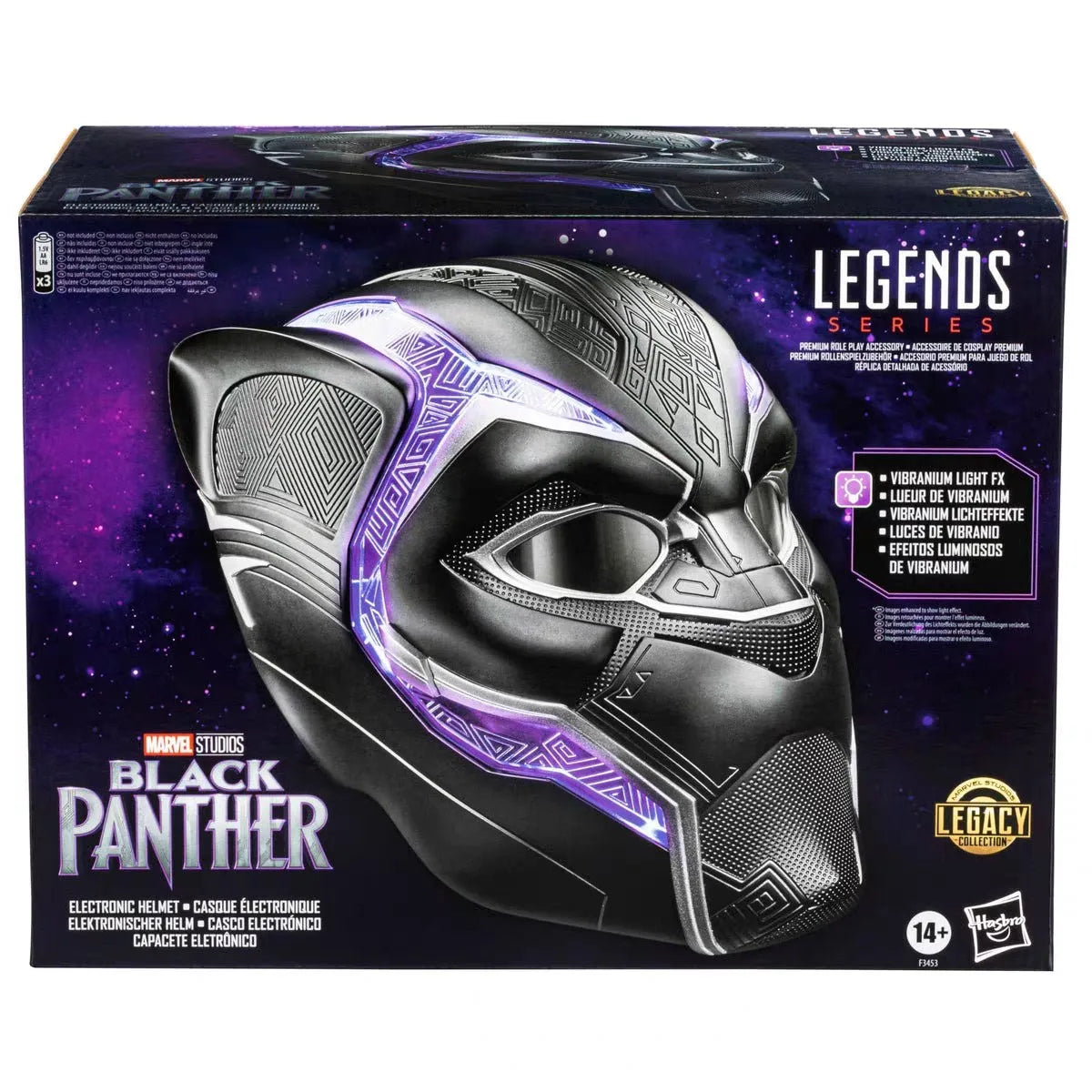 Hasbro Marvel Black Panther Electronic Helmet Legends Series 1:1 Wearable Cosplay Prop Legacy Collection Vibranium Light FX