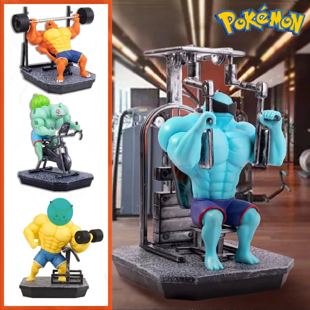 Pokemon Spielzeug GYM Figuren Cartoon Fitness Muskelmann Actionfigur Charmander Bulbasuar Squirtle Gengar Fit Modell Anime Spielzeug