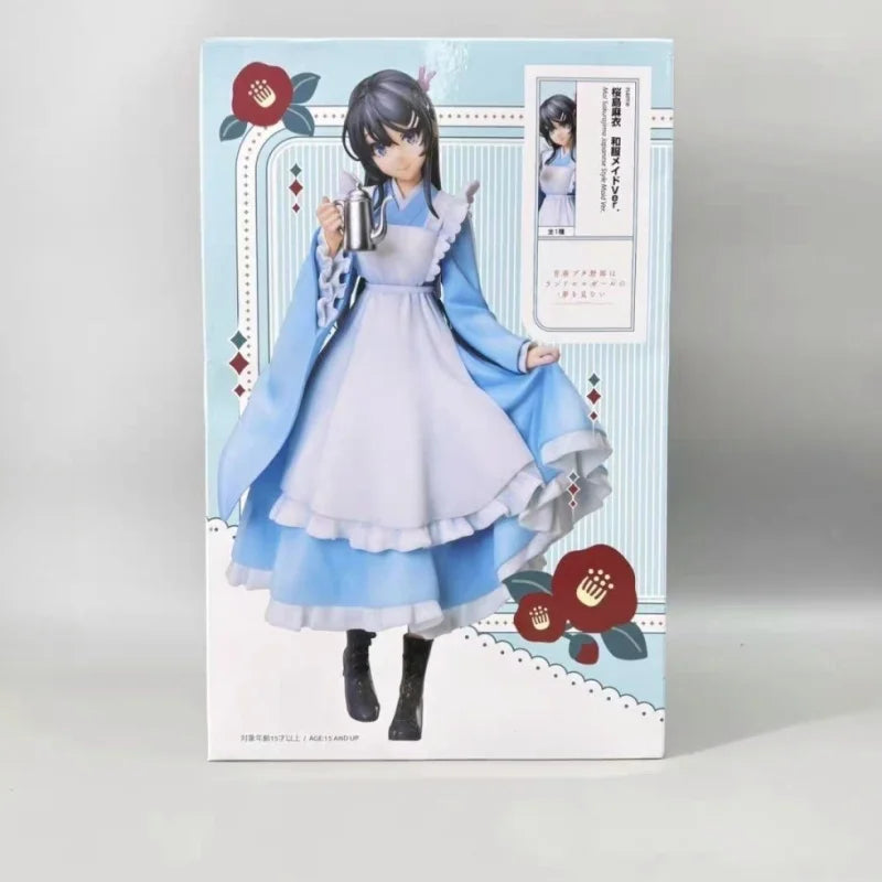 New Original Elcoco Rascal Does Not Dream Of Bunny Girl Sakurajima Mai Kimono Maid Anime Figure Desktop Model Ornament Toys Gift