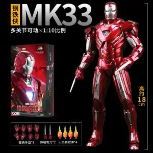 Marvel MK38MK33MK35 Iron Man Moveable Model Toy Non-Luminous Collectible Figure Birthday Gift For Boys Action Figure Collectible