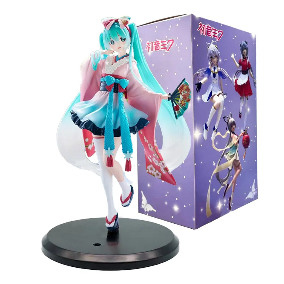 Hatsune Miku Desktop Cute Action Figure 25cm New Tokyo Series Kimono Anime Figurine Kawaii Girl Model Toys Gift