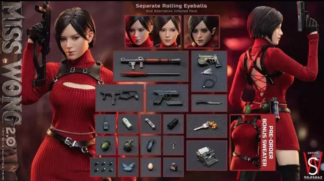 In-stock SETOYS 1/6 Resident Evil Ada Wong FS062 FS065 Posable Female Soldier Figurine Model Collectible Gift