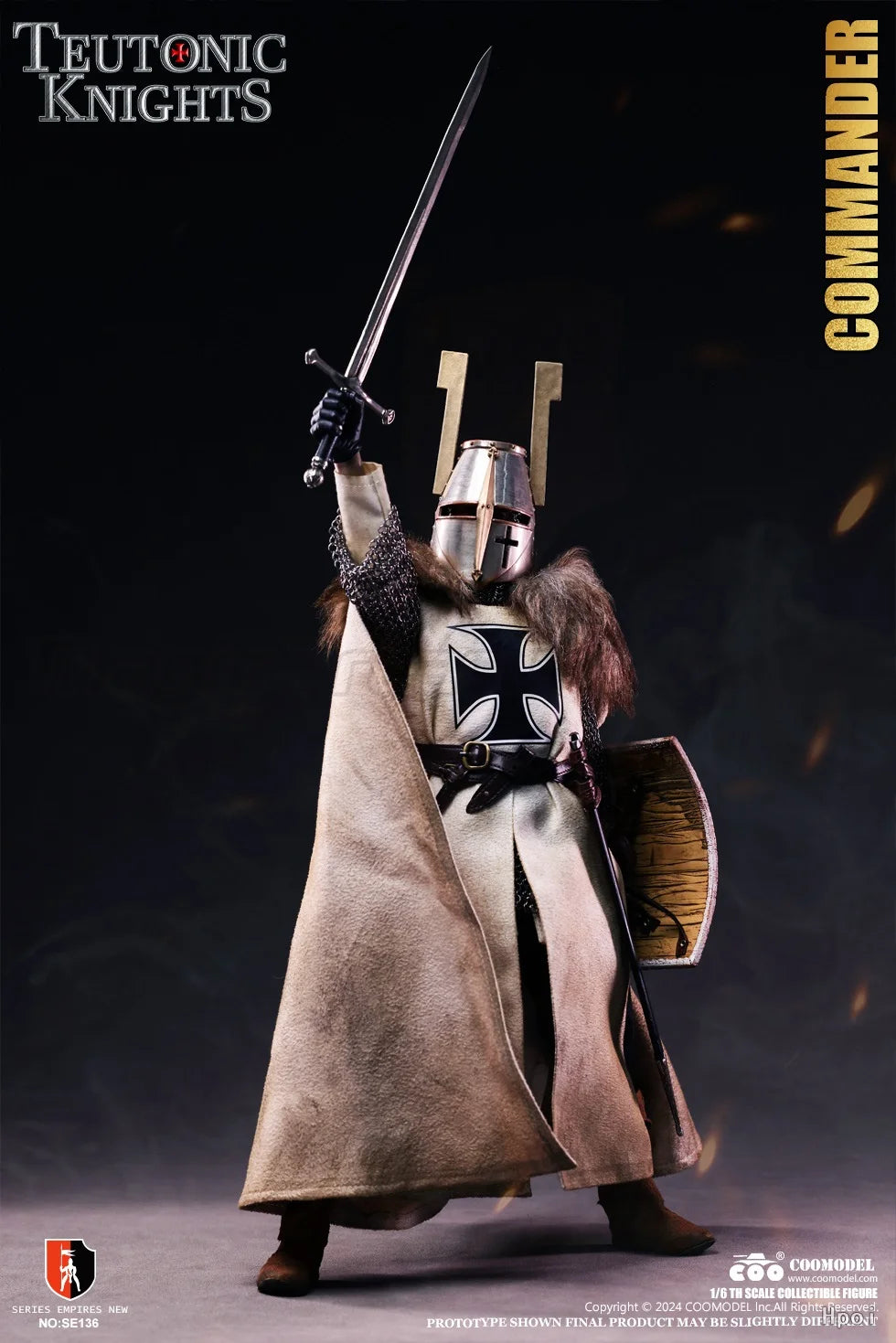 【MT】Original COOMODEL Empire Series SE135 SE136 TEUTONIC KNIGHTS COMMANDER 1/6 Action Figure Toy Collection