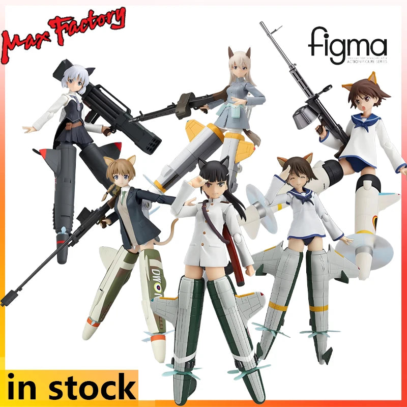 Max Figma Finished Product Movable Proportional Doll Series Strike Witches Anime Toys Collectible Model Festival Gift for Boys