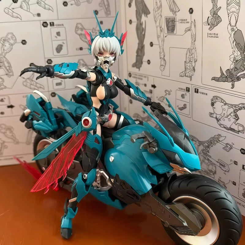 For Fans Collector Nuke Matrix Cyber Forest Cyclone Hopper Yip Fung Sim Dual Body Mecha Girl Model Kit With Cyber Motorcycle