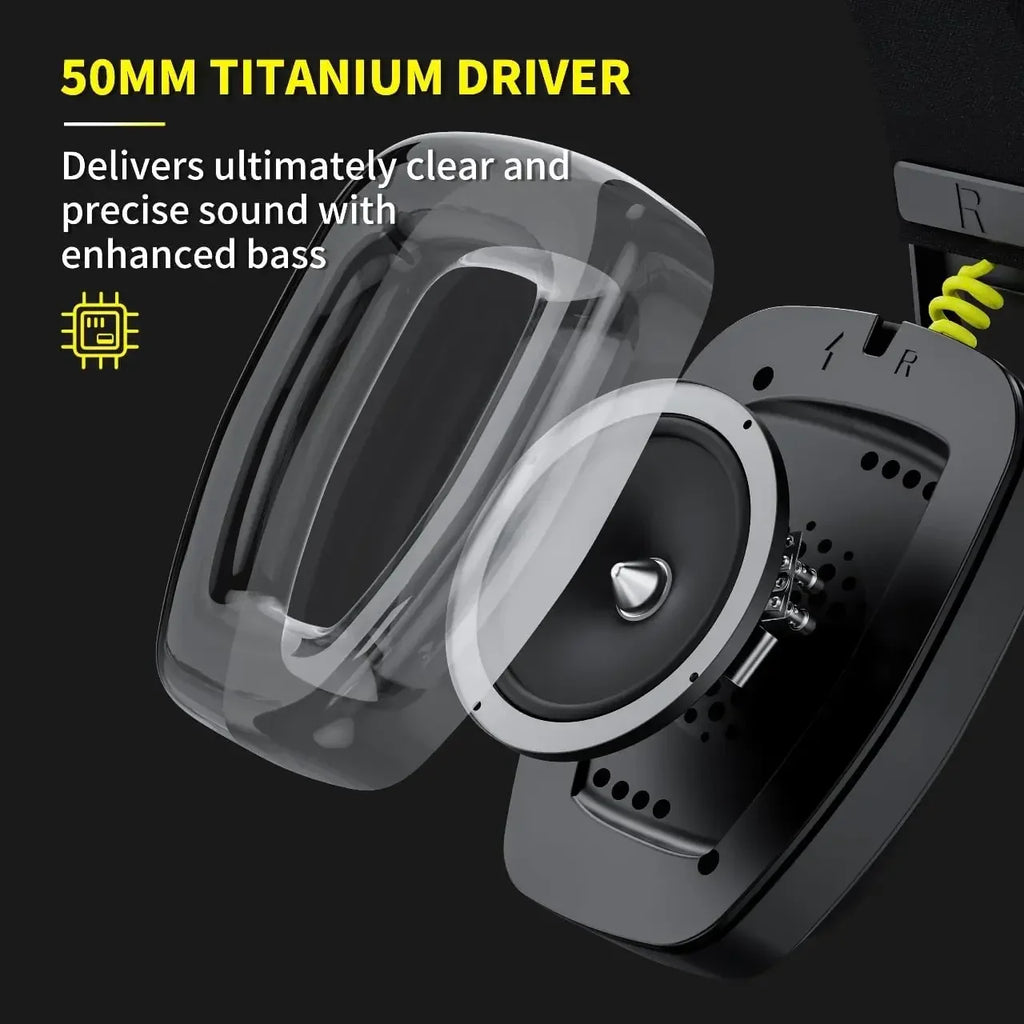 BINNUNE BW06 2.4G Wireless Gaming Headset  Flip ENC Microphone,suitable Dual-mode Gaming Headsets PC PS4  PS5 PC Players