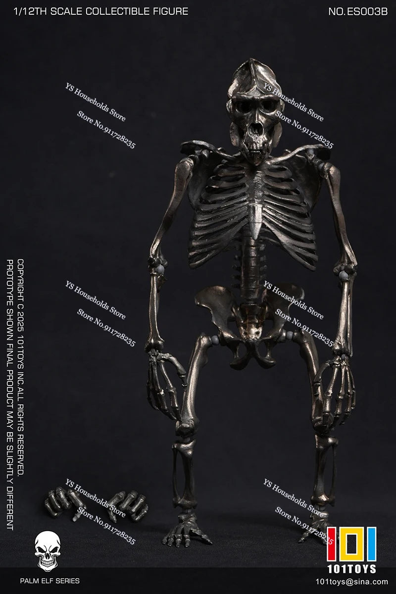 101TOYS PALM ELF SERIES ES003 1/12 CHIMPANZEE SKELETON FRAME BOBY Model Scene Accessory 6inch Skull Action Figure Home Ornament