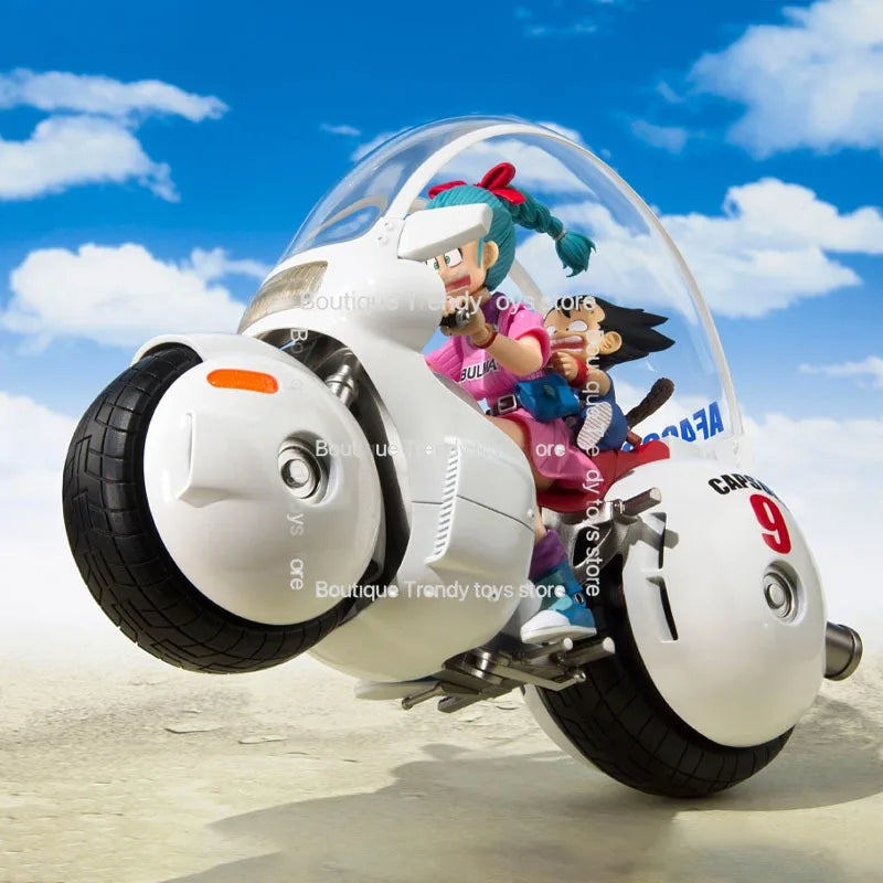 In Stock BANDAI Original S.H.Figuarts DRAGON BALL BULMA  AND MOTORCYCLE SHF Action Figure Model Gift for Kids Foam Box Packaging