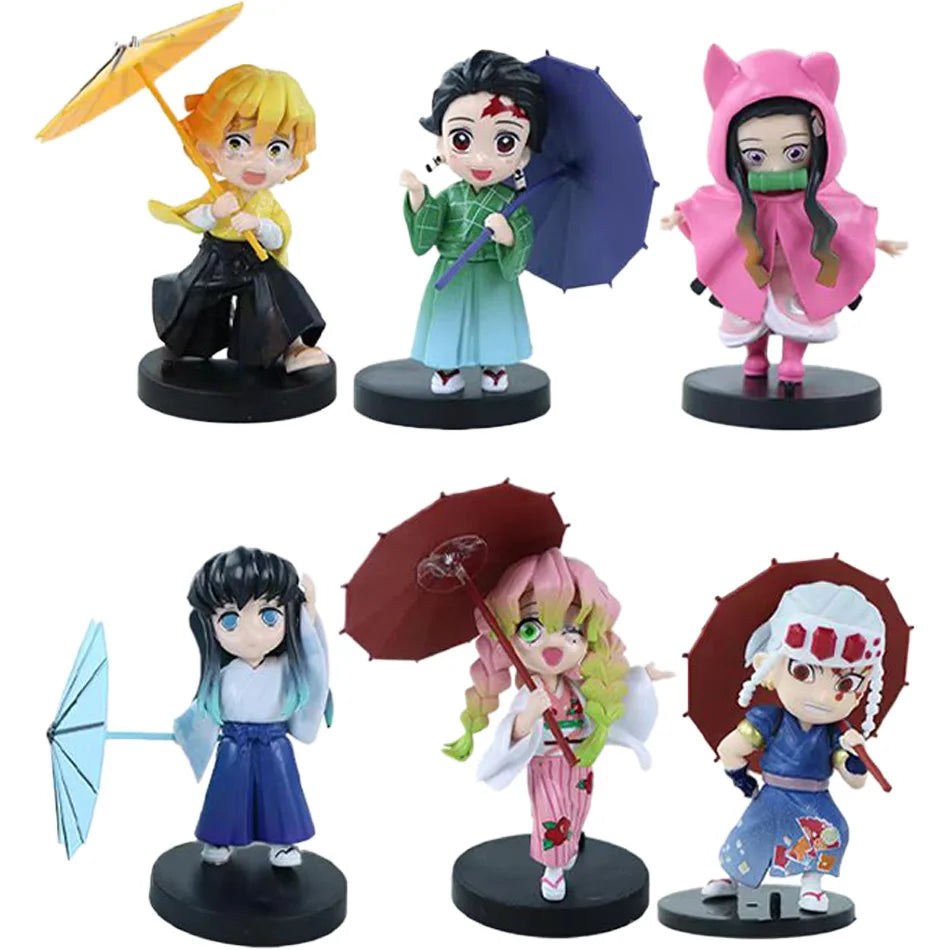 Demon Slayer Tanjiro Kamado Nezuko Anime Cartoon Figure Blind Box Creative Personalized Statue Model Ornament Surprise Gifts Box