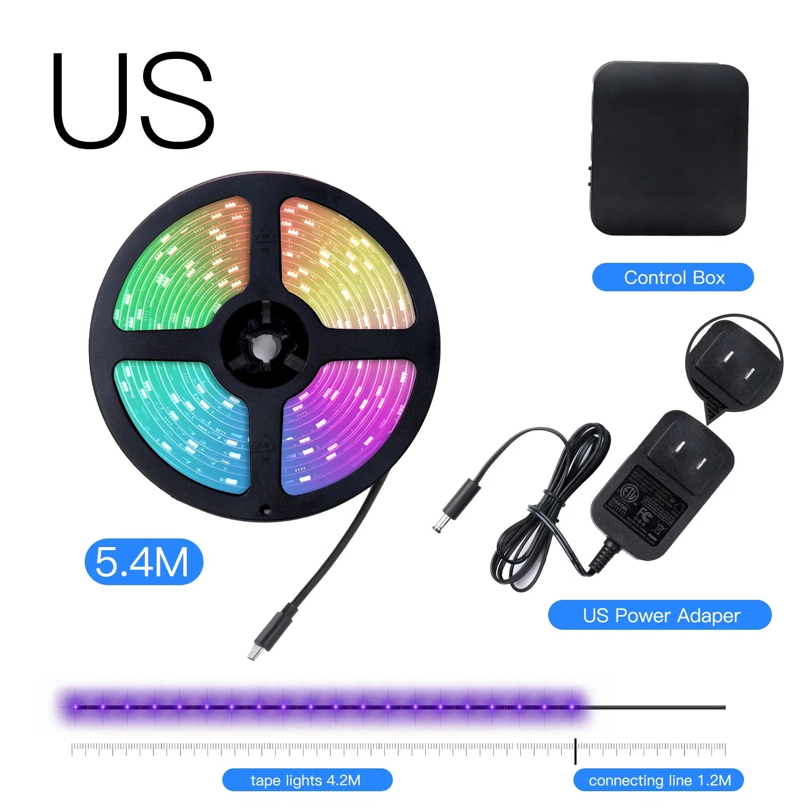 MOES Wifi Smart Ambient Lighting TV Backlight HDMI 2.0 Device Sync Box Led Strip Lights Kit Alexa Voice Google Assistant Control