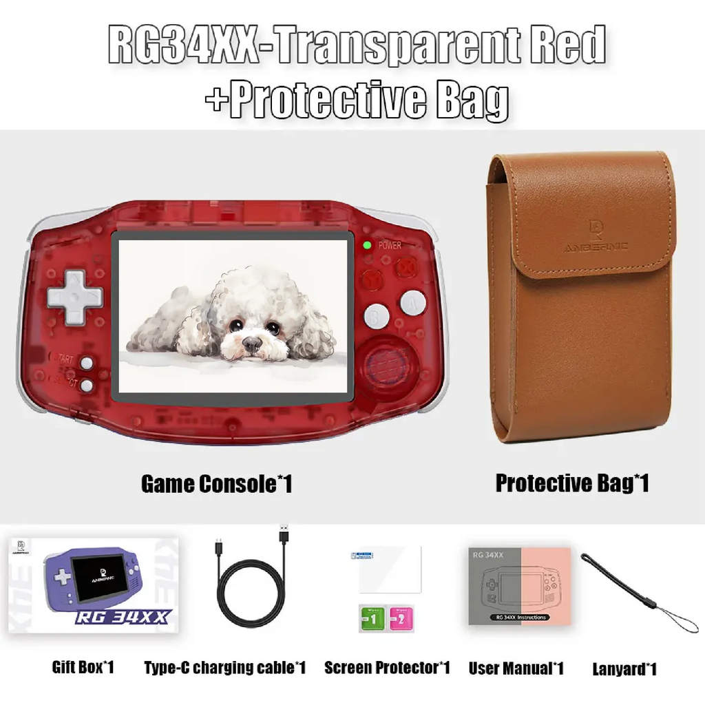 ANBERNIC RG 34XX RG34XX Retro Handheld Game Consoles Video Game Player 3500mAh 256G PSP Game 3.4inch IPS Screen Linux System Hot