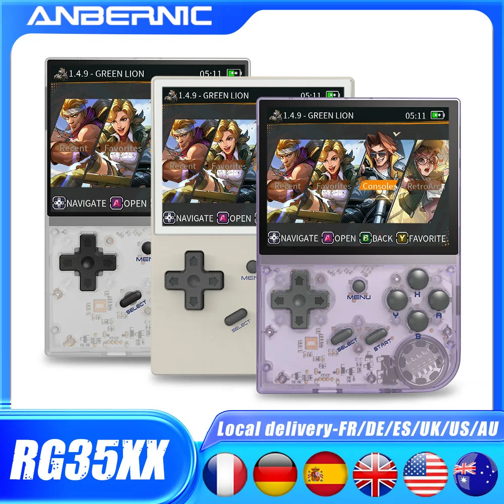 ANBERNIC RG35XX Retro Handheld Game Player Built-in 64G TF 6000+ Classic Games Linux GarlicOS Portable For Travel Kids Gift