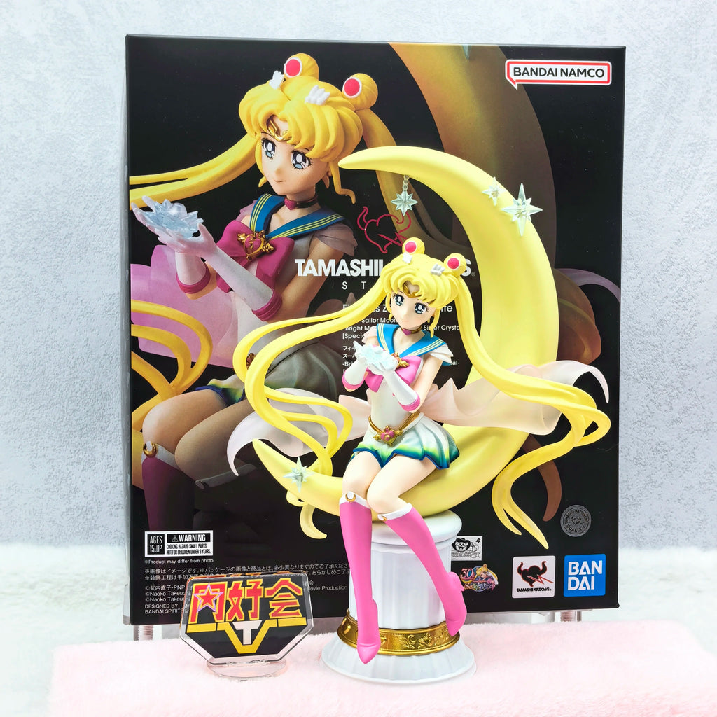 Original Bandai Sailor Moon Anime Action Figurine Kawaii Desktop Ornamental Model Usagi  Animation Periphery Exquisite Toy Gifts