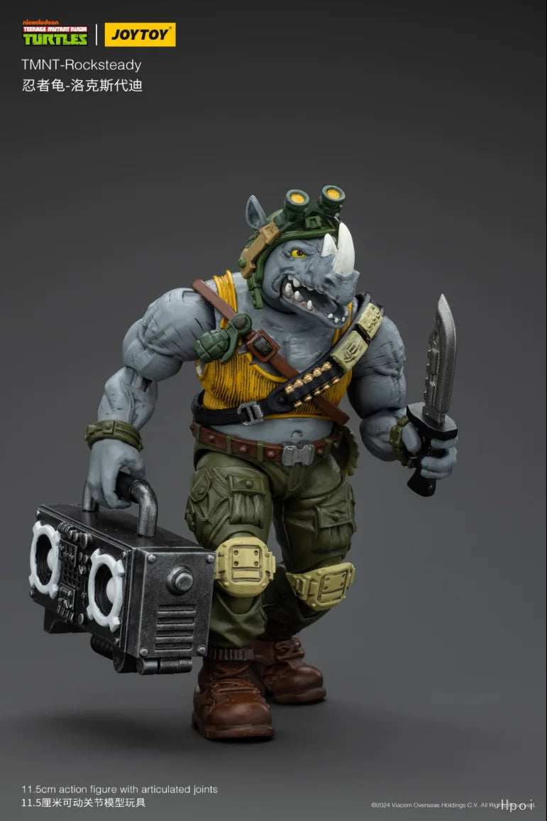 【SF】JOYTOY 1/18 Action Figure TMNT-Rocksteady Model Toys Gifts Collection Ornaments