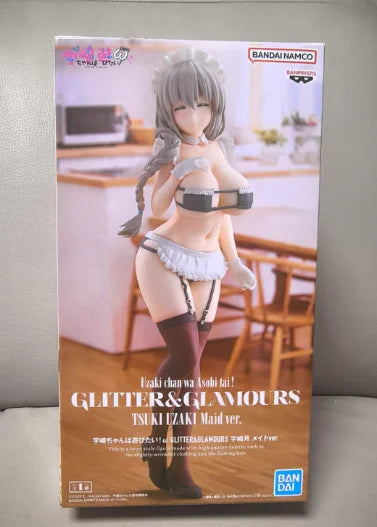 Bandai Namco Banpresto Uzaki Chan Wa Asobi Tai! Glitter&amp;Glamours Tsuki Uzaki Maid Ver PVC 27 cm Figur Modell Spielzeug Geschenk auf Lager