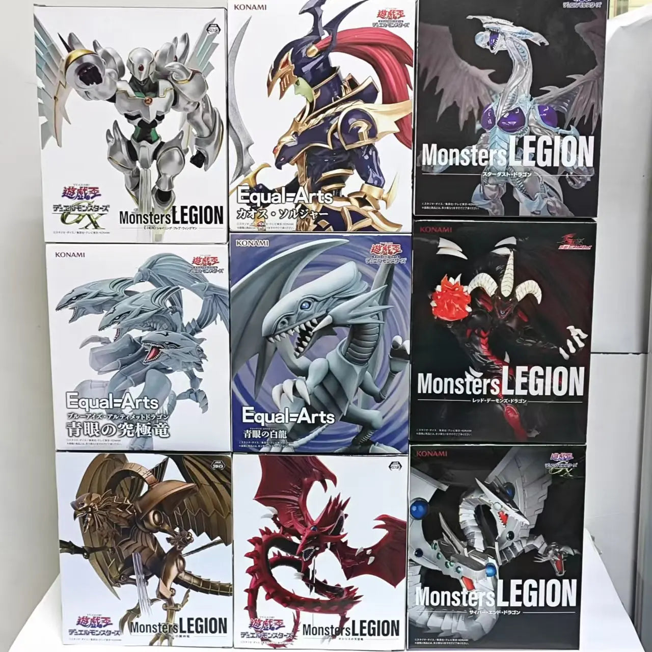 Original KONAMI Yu-Gi-Oh! Red-Eyes Black Dragon Blue-Eyed White Dragon Equal-Arts  Anime Action Figures Model Figurine Toys