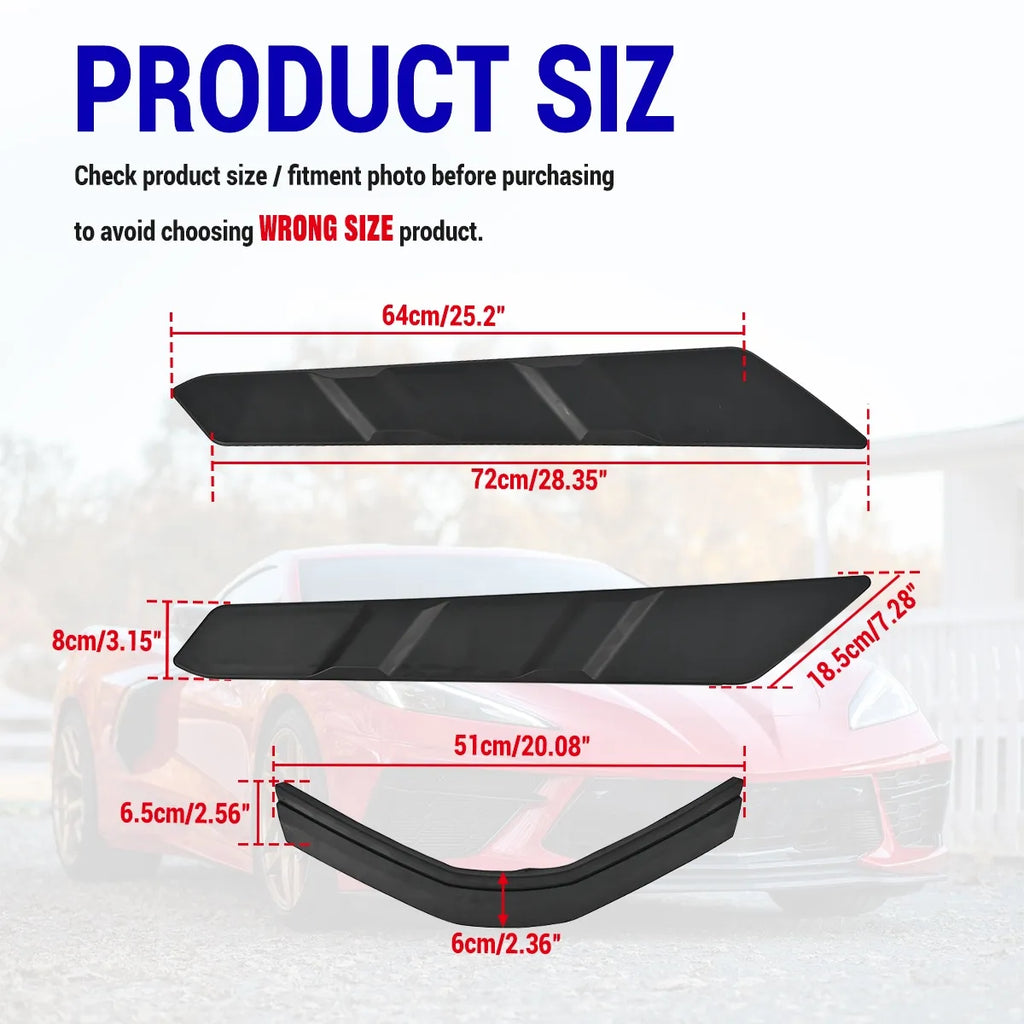 3 stücke Auto Heckscheibe Glas Vent Reinigung Abdeckungen Vent Blöcke Schwarz Schutz Für Corvette Stingray C8 2020 2021 2022 2023 2024