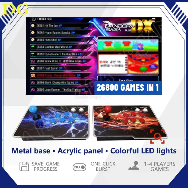 26800 in 1 Arcade Retro Game Console with 2 Separated Controller and 1 Multigame Motherboard Support English Korean Japanese 3D