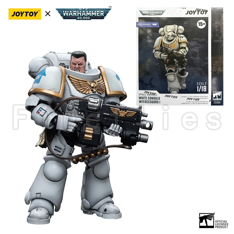 1/18 JOYTOY Action Figure 40K Space Marines White Consuls Intercessors Anime Collection Model Toy