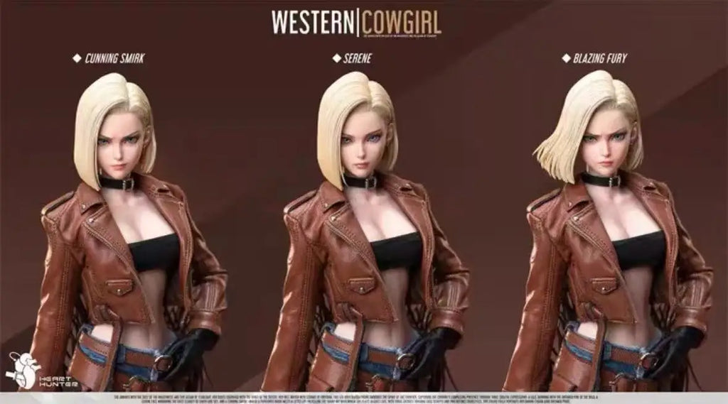 1/6 Scale Blonde Cowgirl Killer Model with 2 Head Carving 12" Female Soldier Action Figure Body Model for Collection