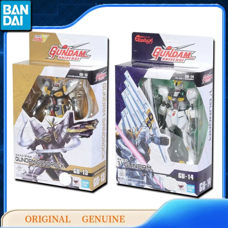 Bandai Original XXXG-01SR SANDROCK GU-13 RX-93 V GUNDAM UNIVERSE GU-14 Anime Action Figures Toys Kids Gift Model Ornaments