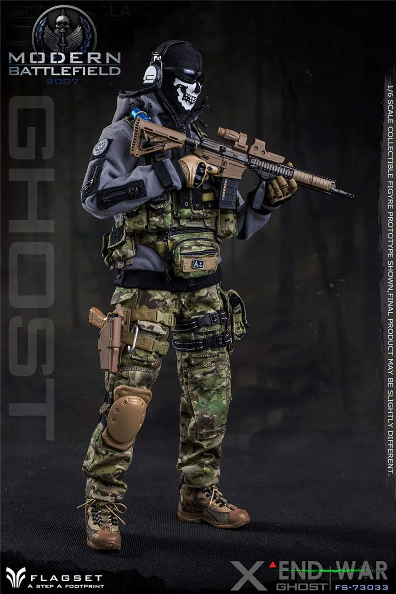 In Stock FLAGSET 73033 1/6 Ghost Team Mask Design Man Soldier Model Moder Battlefield 2007 Movie Role Original 12" Action Figure