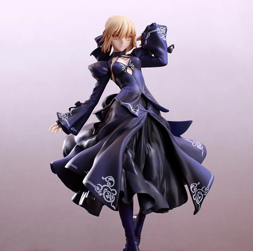 23CM Anime Gekijouban Fate/stay night Heaven's Feel Altria Pendragon Black Dress Up Saber Alter japan verision