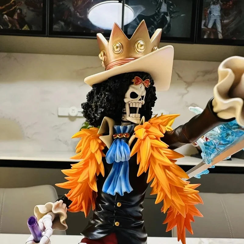 33cm Anime One Piece Figures LX BROOK Action Figures Two Years Later Meteor Burukku Model PVC Collection Periphery Toys Gifts