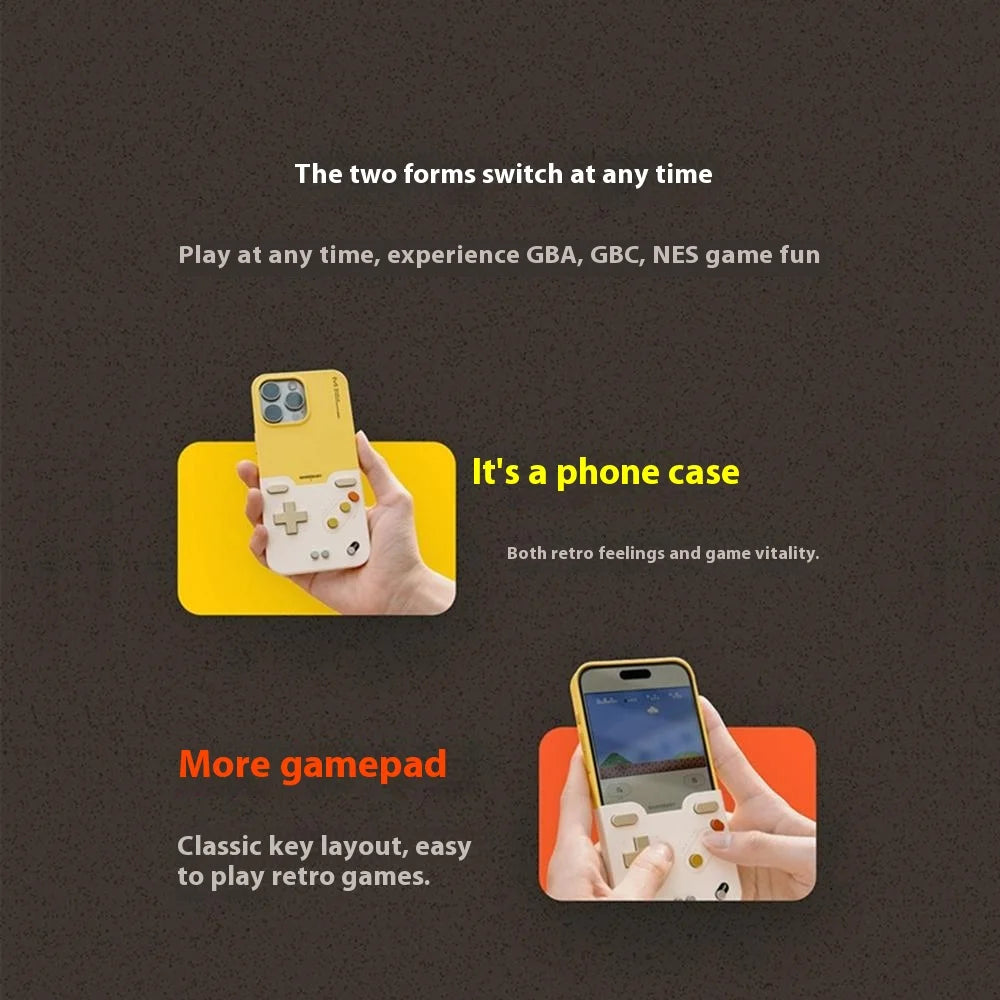 BITMOLAB GAMEBABY Phone Case Custom Gamepads For iPhone 16 15 Pro Max Retro Handheld Game Console support GB GBC NES Layout Case