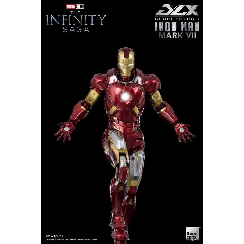 Original Threezero MARVEL THE INFINITY SAGA DLX Iron Man Mark 7 Anime Figure Model Toys Collection