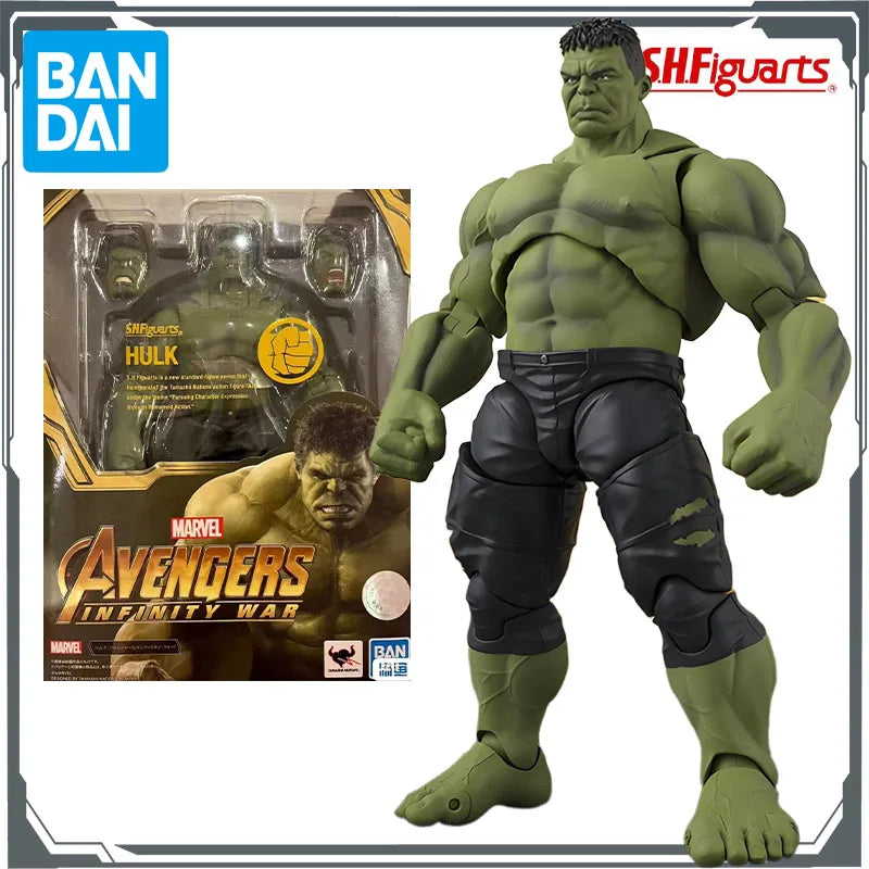 BANDAI Original S.H.Figuarts Avengers:Infinity War Hulk&Black Widow Armor Figures Toys for Boys Christmas Gift Collectible Model