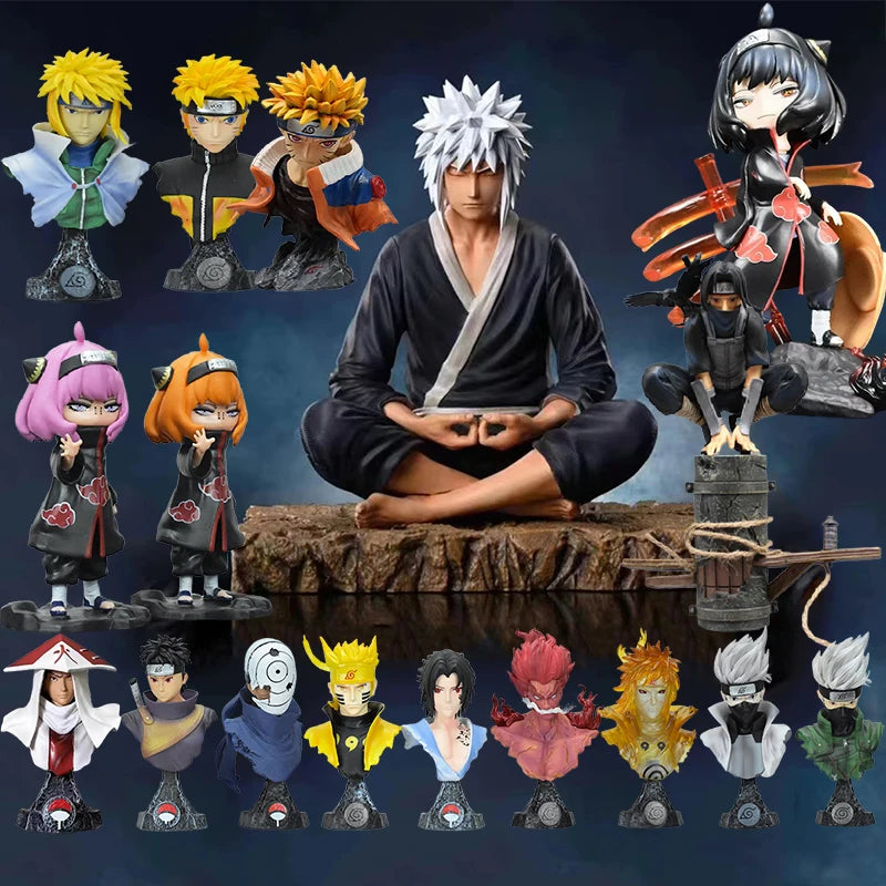 15cm Anime LF Jiraiya Figurine Naruto Action Figure Pain Uzumaki GK Jiraiya Figure Itachi Uchiha Sasuke Toys Anya Forger Statue