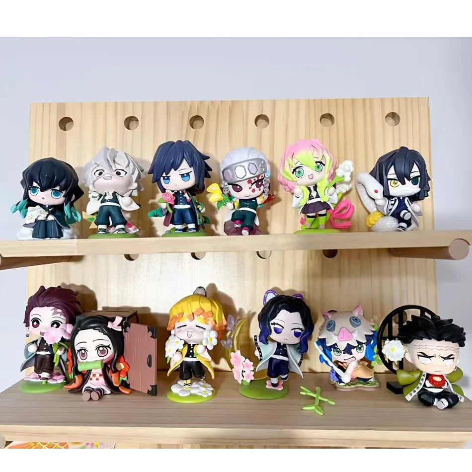 12 Styles Demon Slayer Anime Figure Set Q Version PVC Collectible Model Toy for Kids Adults Anime Fans Gift