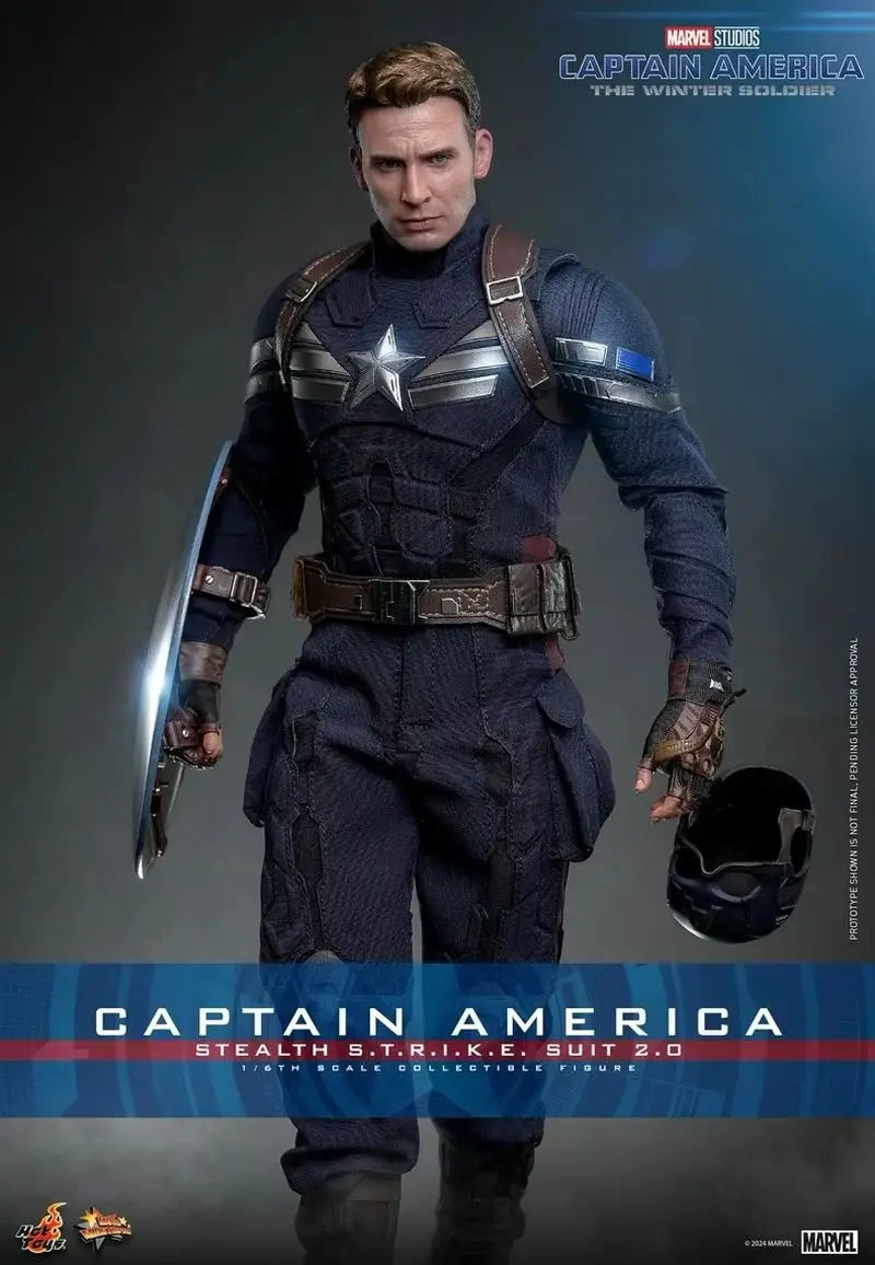 Hot Toys Captain America 1/6 Scale MMS783 Stealth Strike Suit 2.0 Marvel Collectible Action Figure Winter Soldier Theme