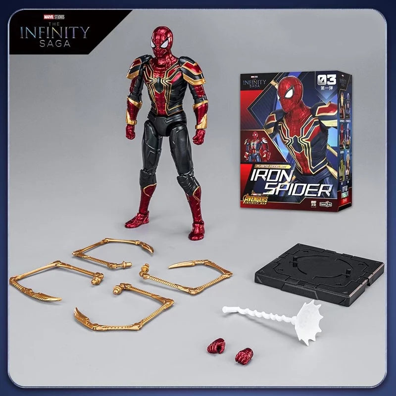 Anime Figure Marvel Hero Iron Man 1/12 Model Assembly Kit Disney Figure Building Blocks Joint Movable Toy Kids Puzzles Gift