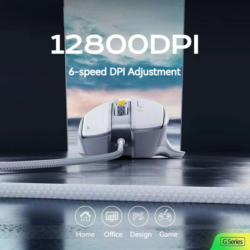 Inphic PG1 жична геймърска мишка RGB светоизлъчваща макро програмиране 12800DPI 6 клавиша компютърна мишка 1000hz честота на запитване