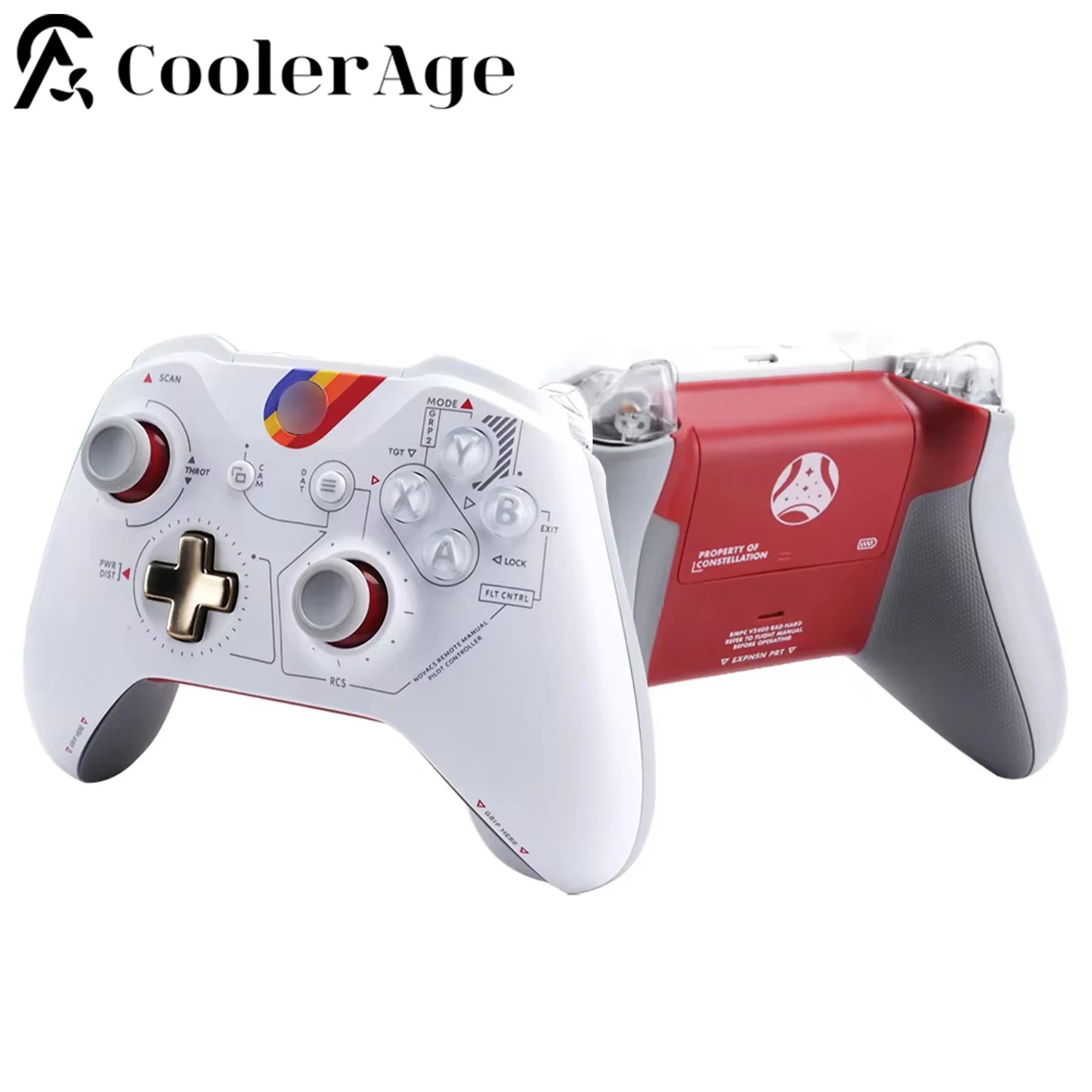 CoolerAge For Xbox One Slim Controller Limited Edition Soft Touch Custom Bottom Shell Back Panels Case Cover Gamepad Replacement