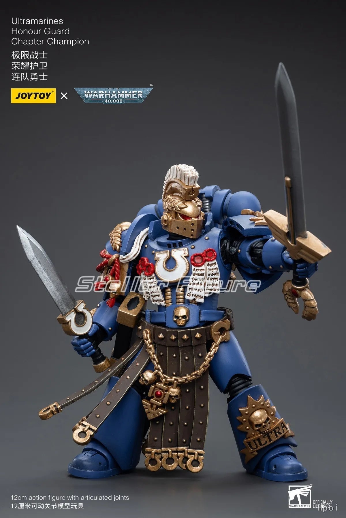 【SF】JOYTOY Warhammer 40K 1/18 Action Figure Ultramarines Honour Guard Chapter Champion Model Toys Gifts Collection