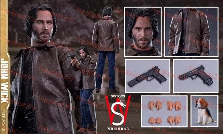 New Stock SWTOYS FS043 Scale 1/6 John Wick Swift Pursuit God Killer Full Set Moveable Action With Pet Dog Action Figure Toy