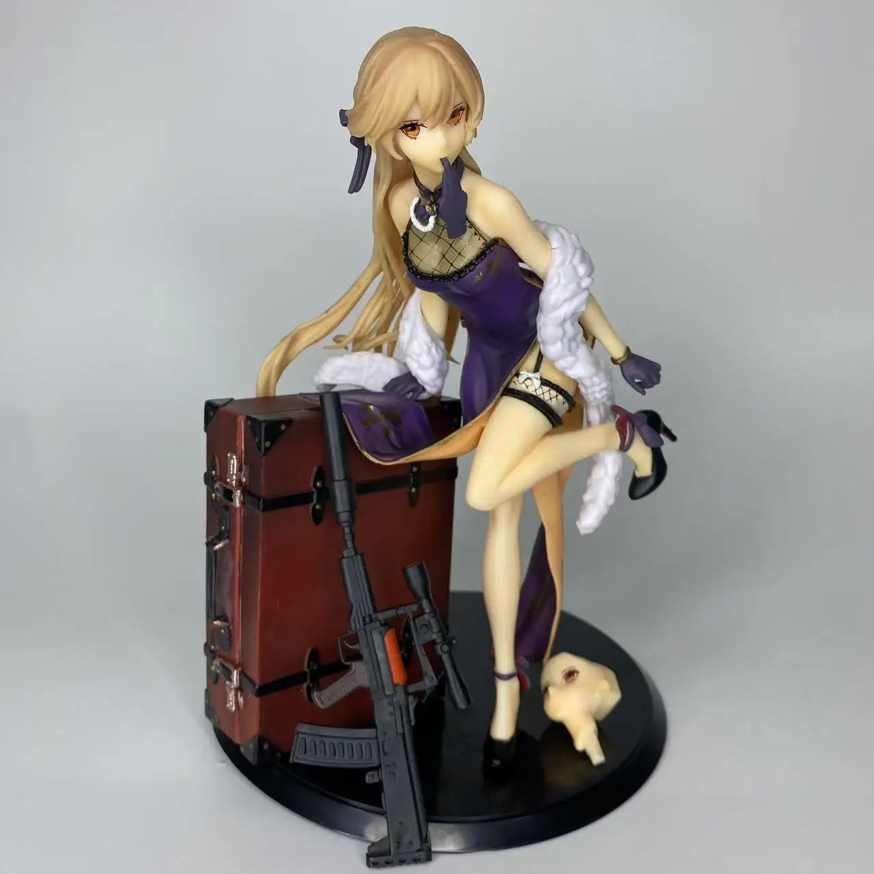 Girls' Frontline OTS-14 Purple Rain Heart Double headed Carving anime Girls' Handmade Model Ornaments