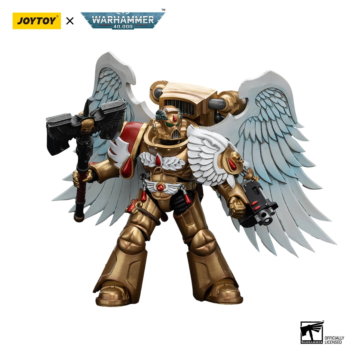 JOYTOY Warhammer 40K 1/18 Action Figure Blood Angels Sanguinary Guard with Encarmine Axe Anime figures Toys Model