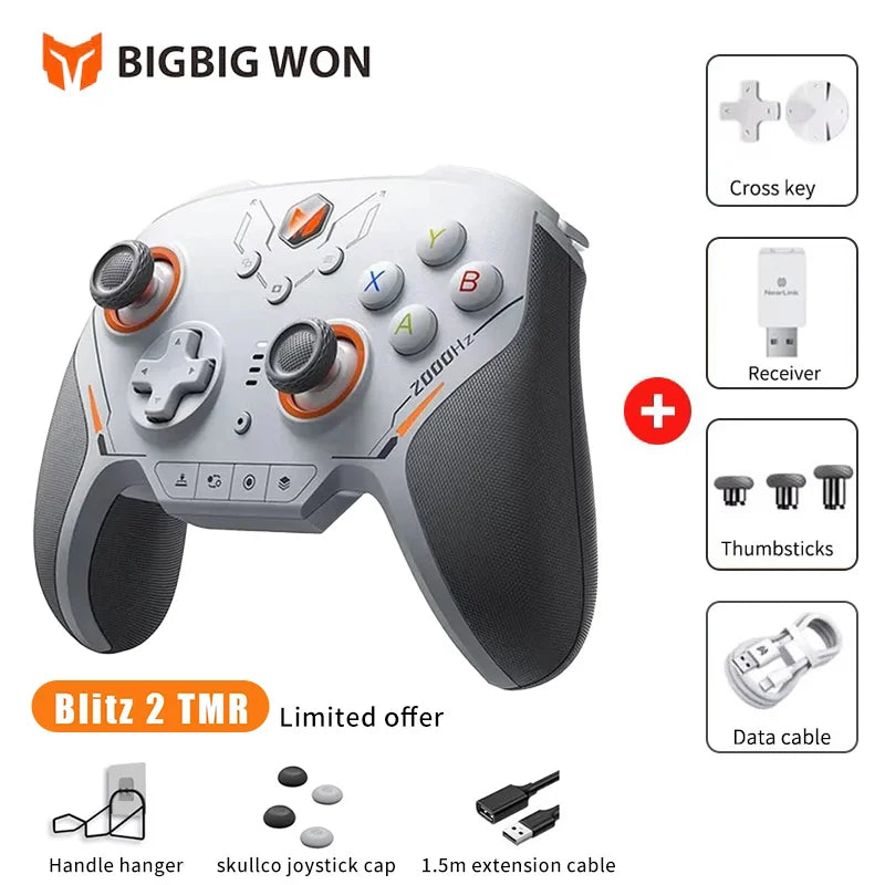 BIGBIGWON Blitz 2 TMR Star Flash Wireless Bluetooth Gamepads Somatosensory Controllers 2000HZ For NS PC Steam Game Customized