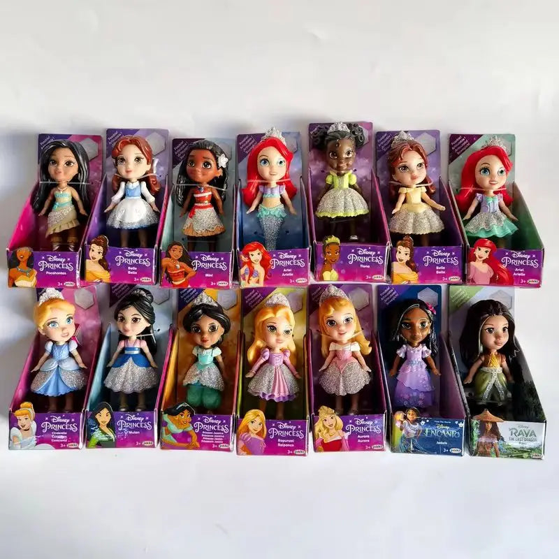 New Hot Disney Princess Miniature Doll Model Rapunzel Ariel Snow White Poseable Cute Anime Action Figure Model Frozen Gift Toy