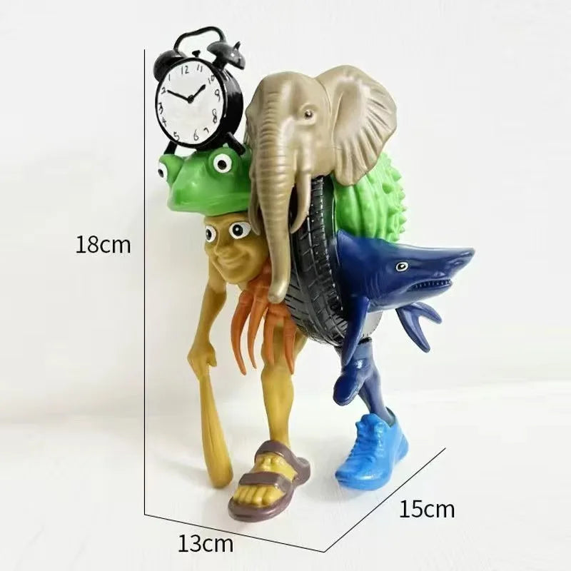 Italienische Brainrot Figur Monster Fusion Edition Tungtungtung Sahur Figur Tralalero Tralala Spielzeug Cartoon Modell Ornament Geschenke